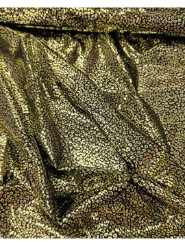 Шелк DIOR черный фон с золотым леопардовым принтом