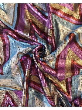 Пайетки Missoni фуксийно-бело-голубые