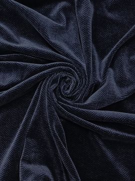Джерси бархатное синее в елочку ARMANI