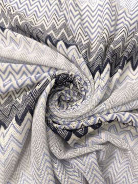 Трикотаж MISSONI бело-серо-черно-голубые зигзаги
